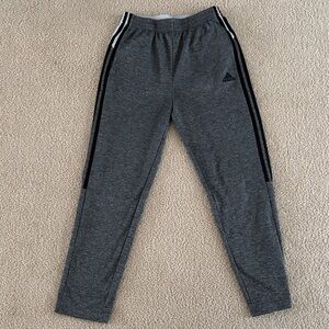 Adidas Kids Charcoal Joggers with Black Stripes